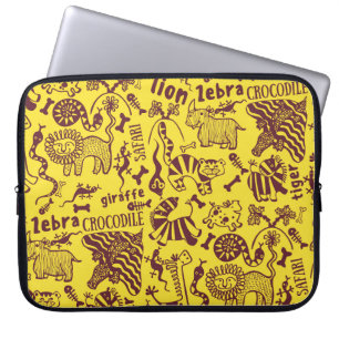 Capa Para Notebook Animais Africanos: Padrão Cultural Sem Olhos.