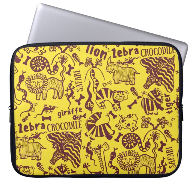 Capa Para Notebook Animais Africanos: Padrão Cultural Sem Olhos. (Frente)