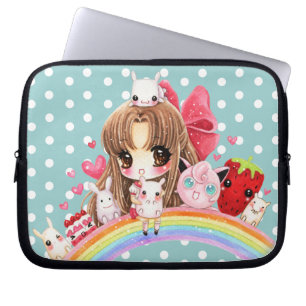 Capa Para Notebook Animais bonitos da menina e do kawaii que