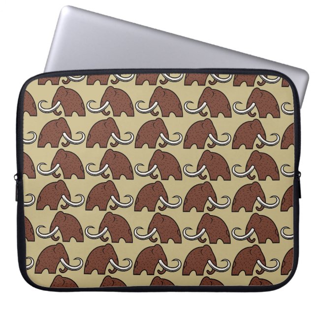 Capa Para Notebook Animais Gigantes: Cartoon de Mamutes Extintos (Frente)