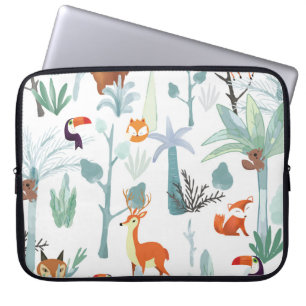 Capa Para Notebook Animais lindos: rabisco da floresta tropical.