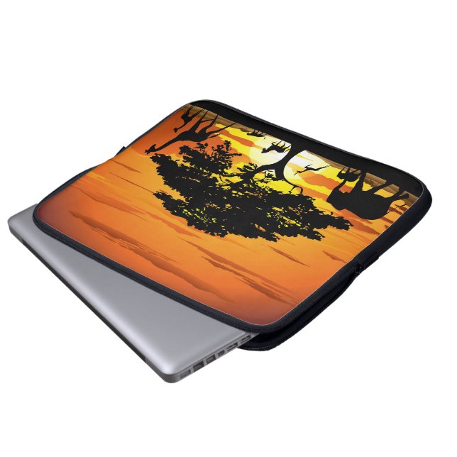 Capa Para Notebook Animais Selvagens em Savannah Sunset Eletrônicos B (Frente Inferior)