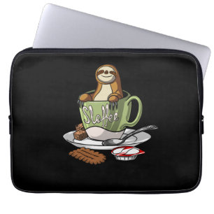 Capa Para Notebook Animal Sloffee do amante de Sloffee do café da