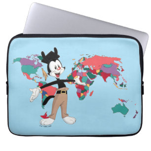 Capa Para Notebook Animaniacs Gráfico do Mapa Mundial de Yakko