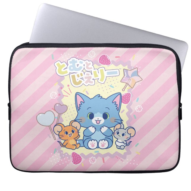 Capa Para Notebook Anime o Tom e o Jerry Strawberry (Frente)