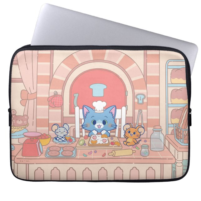 Capa Para Notebook Anime Tom, Jerry e Tuffy Bakery (Frente)