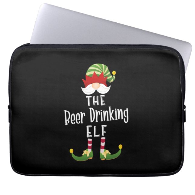 Capa Para Notebook Aniversário de Natal do Grupo Elf Beer Bebendo (Frente)
