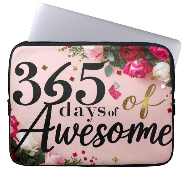 Capa Para Notebook Aniversário mágico, contador floral, comprando sac (Frente)