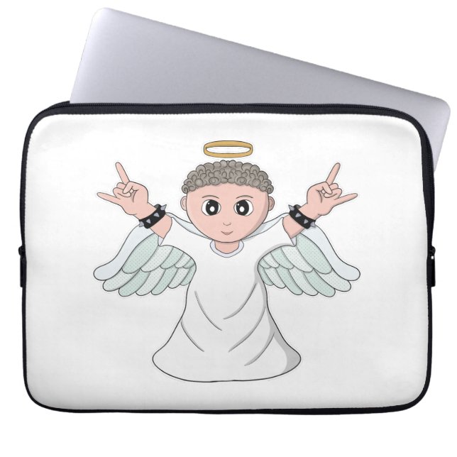Capa Para Notebook Anjo Amorador de Música Pesada (Frente)