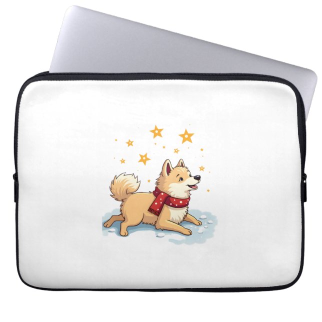 Capa Para Notebook Anjo da Neve Samoyed (Frente)
