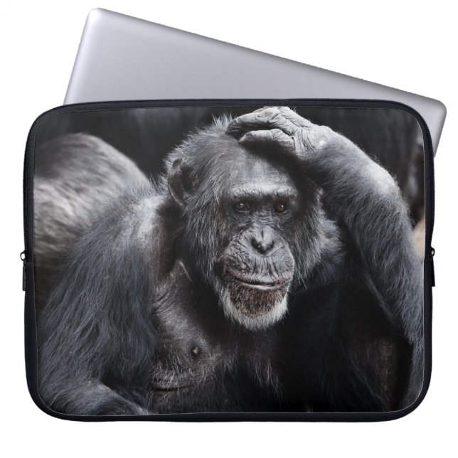 Capa Para Notebook Antiga bolsa de laptop Chimpanzé (Frente)