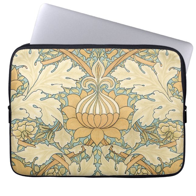 Capa Para Notebook Antigo Floral de Folha de Planta Vitoriana William (Frente)
