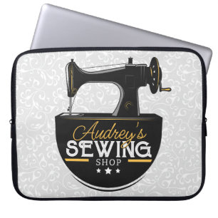Capa Para Notebook Antique Sewing Machine ADD NAME Seamstress Tailor
