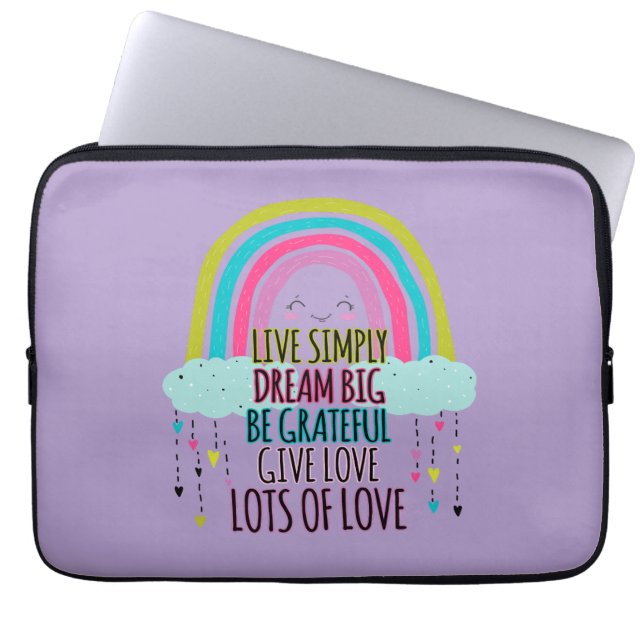 Capa Para Notebook Ao Vivo Sonhe Grande Seja Grata Dê Amor (Frente)
