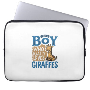 Capa Para Notebook Apenas um menino que ama girafas Camisa vintage de
