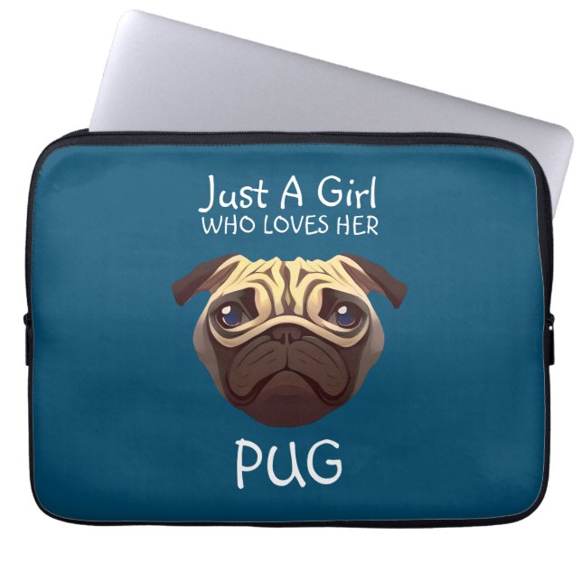 Capa Para Notebook Apenas uma garota que a ama Pug (Frente)