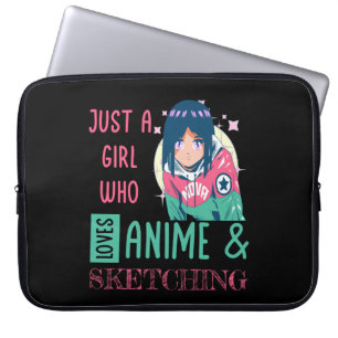 Capa Para Notebook Apenas uma garota que ama animação e esboço