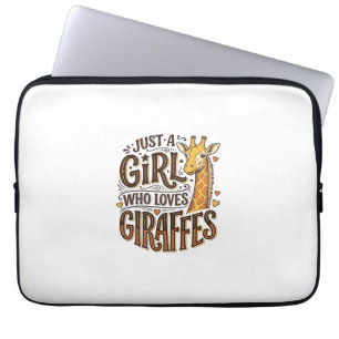 Capa Para Notebook Apenas uma garota que ama girafas camiseta vintage
