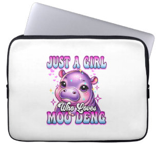 Capa Para Notebook Apenas uma garota que ama Moo Deng Cute Baby hippo