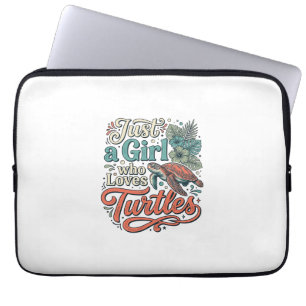 Capa Para Notebook Apenas uma Garota que Ama Tartarugas Camisa Vintag