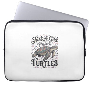 Capa Para Notebook Apenas Uma Garota Que Ama Tartarugas Camisa Vintag