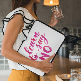 Capa Para Notebook Aprenda a dizer não - rosa