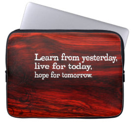 Capa Para Notebook "Aprender, viver, esperar" Citação Inspiracional