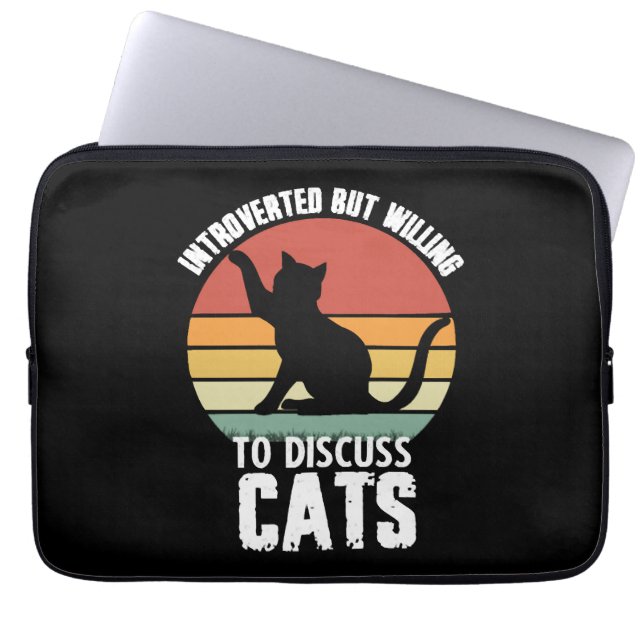 Capa Para Notebook Apresentado Mas Disposto A Discutir Gatos Engraçad (Frente)