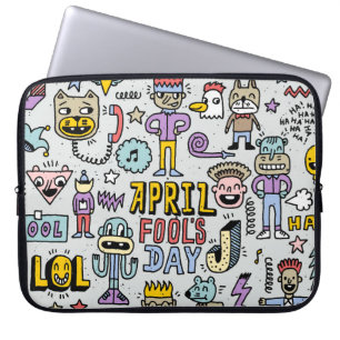 Capa Para Notebook April Fools: Conjunto Colorido de Dótulos.