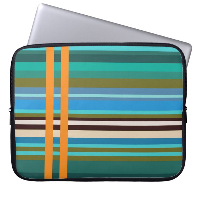 Capa Para Notebook Aqua Life Stripes Neoprene Bolsa de laptop 15" (Frente)