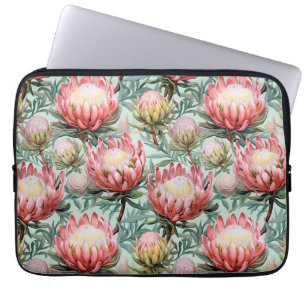 Capa Para Notebook Aqua Protea Flores Rosa Fynbos Design