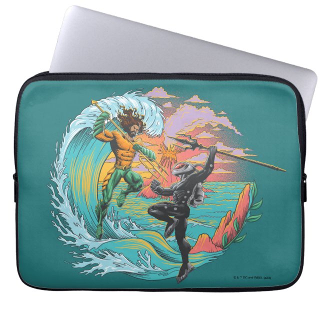 Capa Para Notebook Aquaman & Black Manta Tidal Wave (Frente)