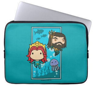 Capa Para Notebook Aquaman   Chibi Mera & Aquaman Subsea Graphic