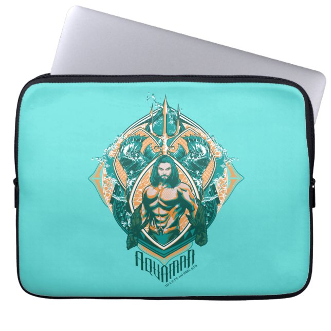 Capa Para Notebook Aquaman | Gráfico Aquaman & Trenchers (Frente)