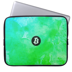 Capa Para Notebook Aquarela Bitcoin (Estilo $ - Green Day)