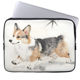 Capa Para Notebook Aquarela Corgi – Arte Caprichosa de Cachorro com T
