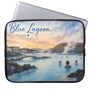 Capa Para Notebook Aquarela do banho termal Blue Lagoon Islândia