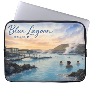 Capa Para Notebook Aquarela do banho termal Blue Lagoon Islândia 
