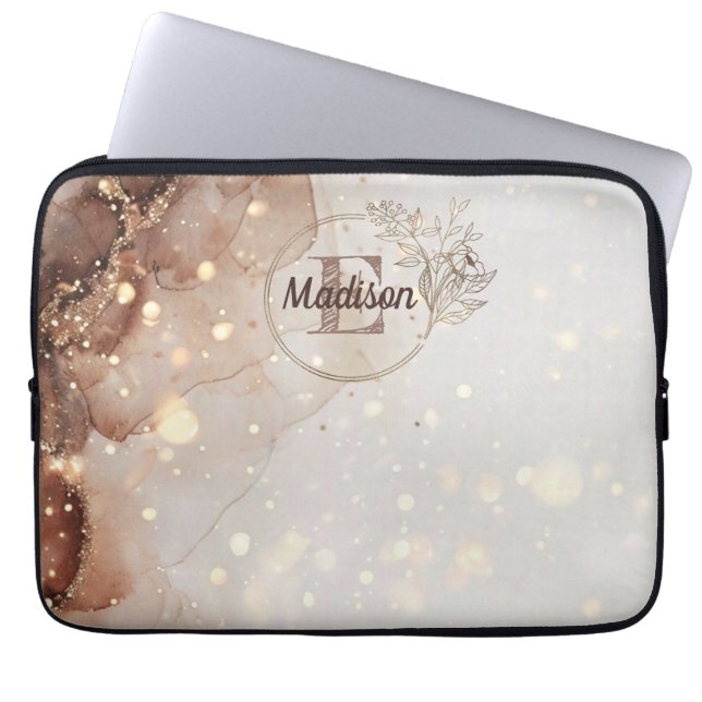 Capa Para Notebook Aquarela Marmoreada com Acentos de Largura (Frente)