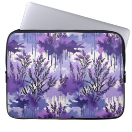 Capa Para Notebook Aquarela Roxa com Flores