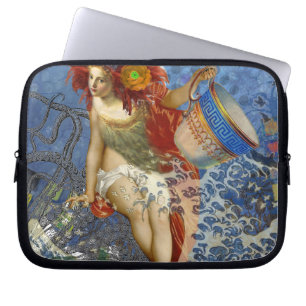 Capa Para Notebook Aquário Sereia Gótica Arte Azul
