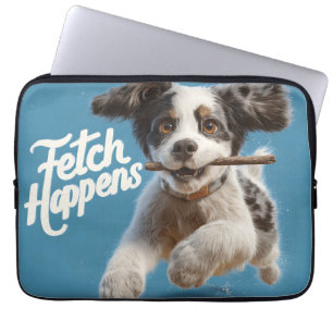Capa Para Notebook Ar de Médio de puppy adorável em funcionamento com