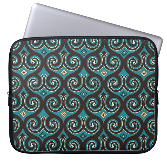 Capa Para Notebook Árabe Oriental: Ornamento Sem Costura Elegante. (Frente)