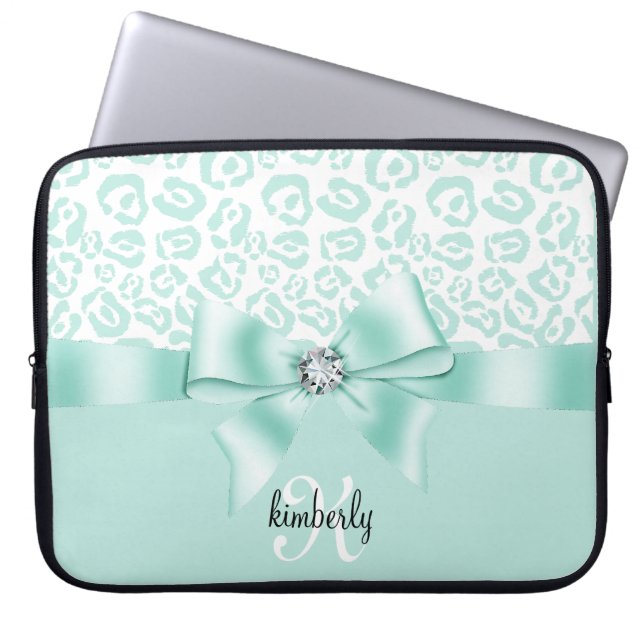 Capa Para Notebook Arco elegante do leopardo & feminino personalizado (Frente)