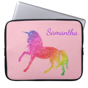 Capa Para Notebook Arco-íris Bonito Brilho Cintilante Menina Unicórni