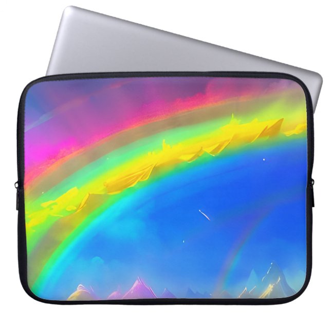 Capa Para Notebook Arco-íris com brilho no céu (Frente)