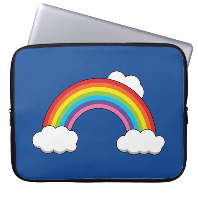 Capa Para Notebook Arco-íris com Nuvens Brancas (Frente)