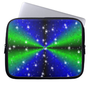 Capa Para Notebook arco-íris do verde azul com pingos de chuva e