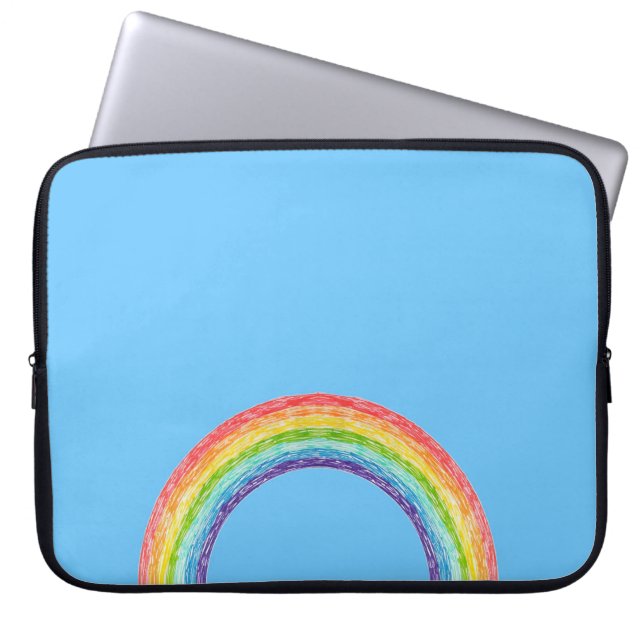 Capa Para Notebook Arco-íris e céu azul (Frente)