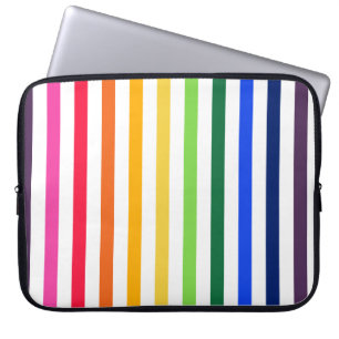 Capa Para Notebook Arco-íris e listras brancas